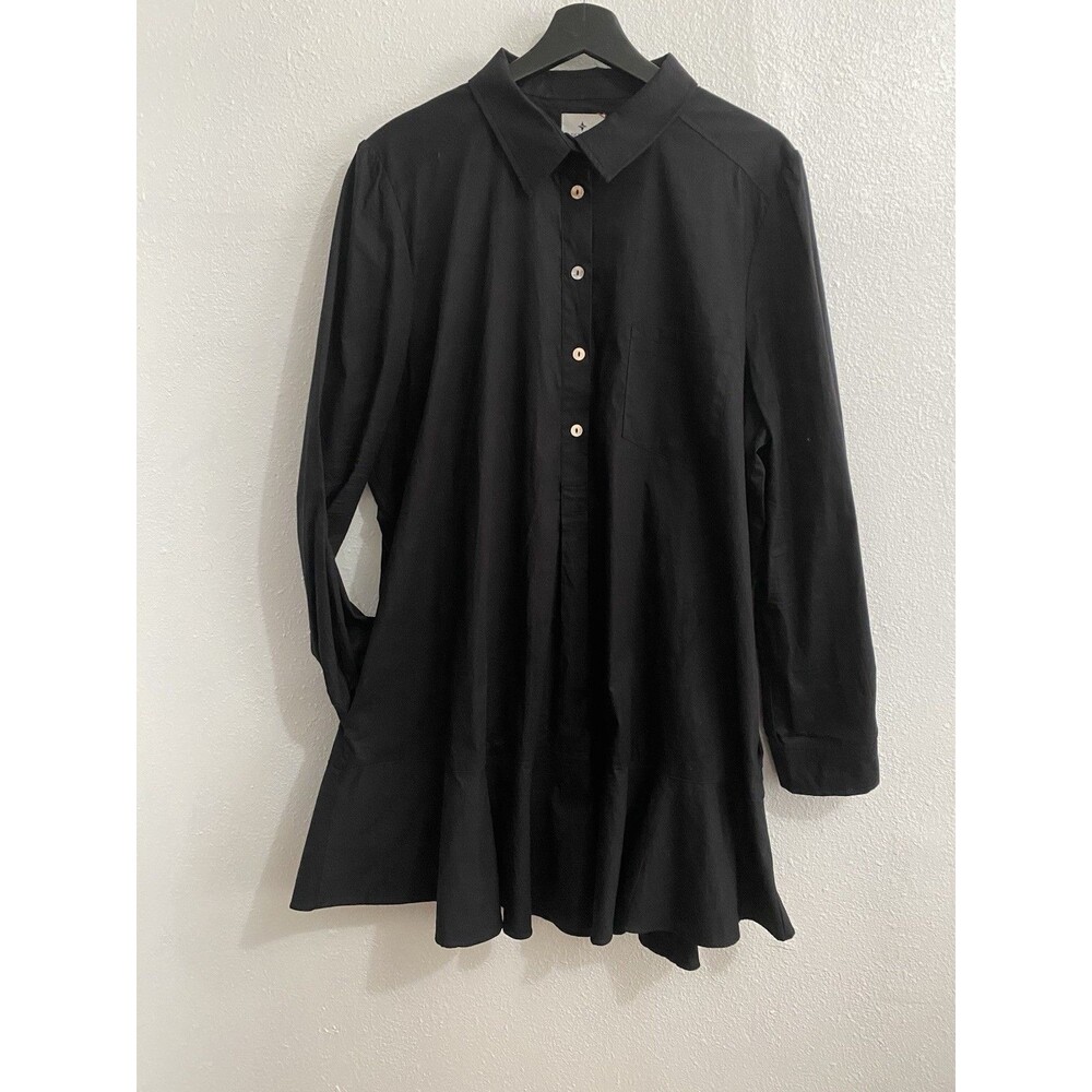 Tuckernuck Women’s Callahan Black Shirt Dress XXXL 3X Pockets L34